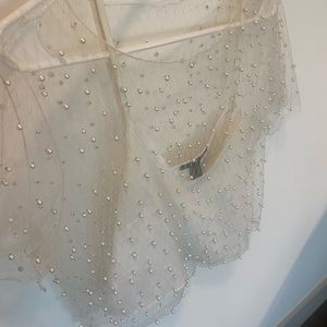 Pearl white crop top